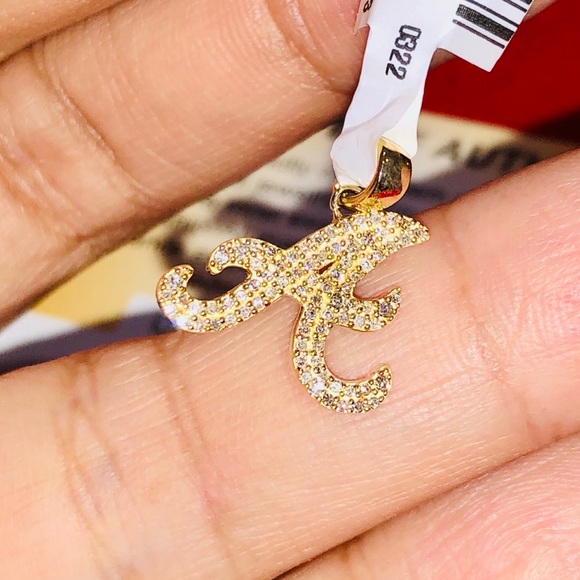 10k solid gold real Diamond A initial pendant, FREE APPRAISAL, free ship, Sale - Picture 4 of 13